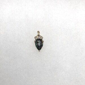 Natural Mystic Topaz and Diamond Pendant, 3 Prong, 10K Yellow Gold, 1.49ct